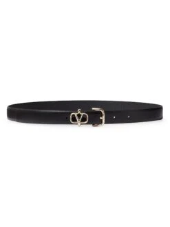 Valentino Garavani Vlogo Signature Shiny Calfskin Belt 20 MM