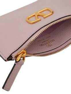 Valentino Garavani Vlogo Signature Grainy Calfskin Cardholder -Fashion Jewelry & Accessories 0400019563176 WATERLILAC A4