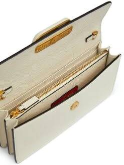 Valentino Garavani Vlogo Signature Grainy Calfskin Wallet With Chain -Fashion Jewelry & Accessories 0400019563216 LIGHTIVORY A3