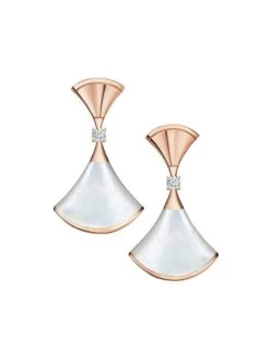 Bvlgari Divas' Dream 18K Rose Gold, Mother-Of-Pearl & Diamond Earrings