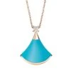 Bvlgari Divas' Dream 18K Rose Gold, Turquoise & Diamond Pendant Necklace -Fashion Jewelry & Accessories 0400087316783 ROSEGOLD