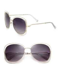 Chloé Carlina 60MM Butterfly Metal Sunglasses