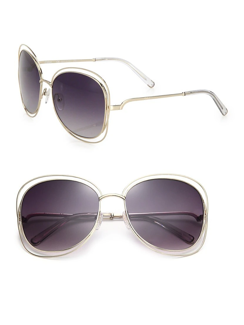 Chloé Carlina 60MM Butterfly Metal Sunglasses 3 Chloé Carlina 60MM Butterfly Metal Sunglasses