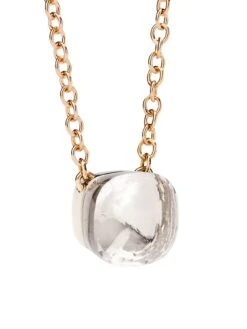 Pomellato White Topaz & 18K Rose Gold Pendant Necklace