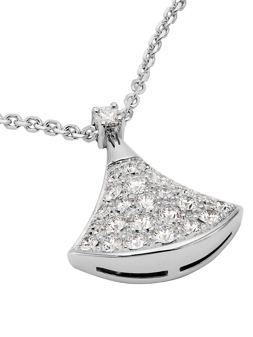 Bvlgari Divas' Dream 18K White Gold & Diamond Pavé Pendant Necklace 6 Bvlgari Divas' Dream 18K White Gold & Diamond Pavé Pendant Necklace - Image 4