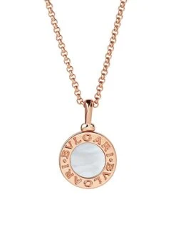 Bvlgari Classic 18K Rose Gold & Mother-of-Pearl Pendant Necklace