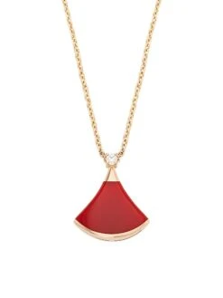 Bvlgari Divas' Dream 18K Rose Gold, Carnelian & Diamond Pendant Necklace