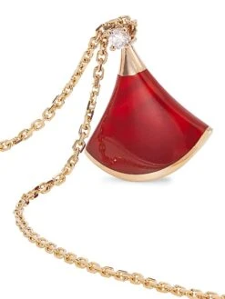 Bvlgari Divas' Dream 18K Rose Gold, Carnelian & Diamond Pendant Necklace -Fashion Jewelry & Accessories 0400088331535 ROSEGOLD A3
