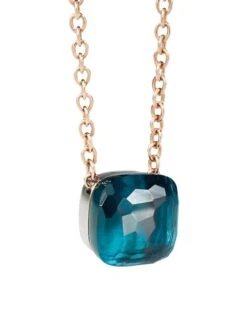 Pomellato Blue Topaz & 18K Rose Gold Pendant Necklace