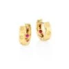 Pois Moi 18K Yellow Gold Huggie Hoop Earrings/0.28" -Fashion Jewelry & Accessories 0400090003960
