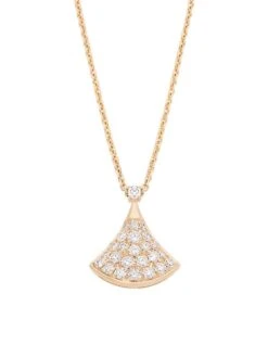 Bvlgari Divas' Dream 18K Rose Gold & Diamond Pavé Pendant Necklace