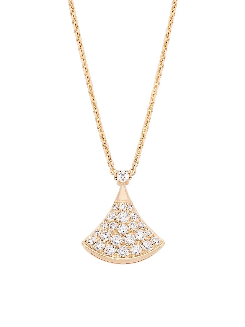 Bvlgari Divas' Dream 18K Rose Gold & Diamond Pavé Pendant Necklace 3 Bvlgari Divas' Dream 18K Rose Gold & Diamond Pavé Pendant Necklace