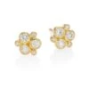 Classic Trio Diamond & 18K Yellow Gold Stud Earrings -Fashion Jewelry & Accessories 0400090858408