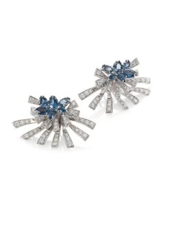 Mirage Diamond & London Blue Topaz Stud & Ear Jacket Set