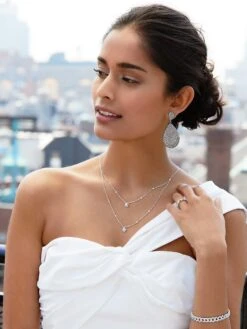 My Twin Diamond & 18K White Gold Two-Row Necklace -Fashion Jewelry & Accessories 0400092776961 A9