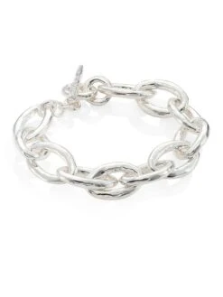 Classico Mini Sterling Silver Hammered Bastille Link Bracelet