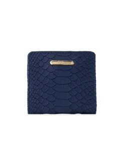 Mini Python-Embossed Leather Bi-Fold Wallet