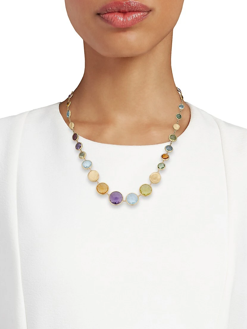 Jaipur 18K Yellow Gold & Multi-Gemstone Necklace 4 Jaipur 18K Yellow Gold & Multi-Gemstone Necklace - Image 2