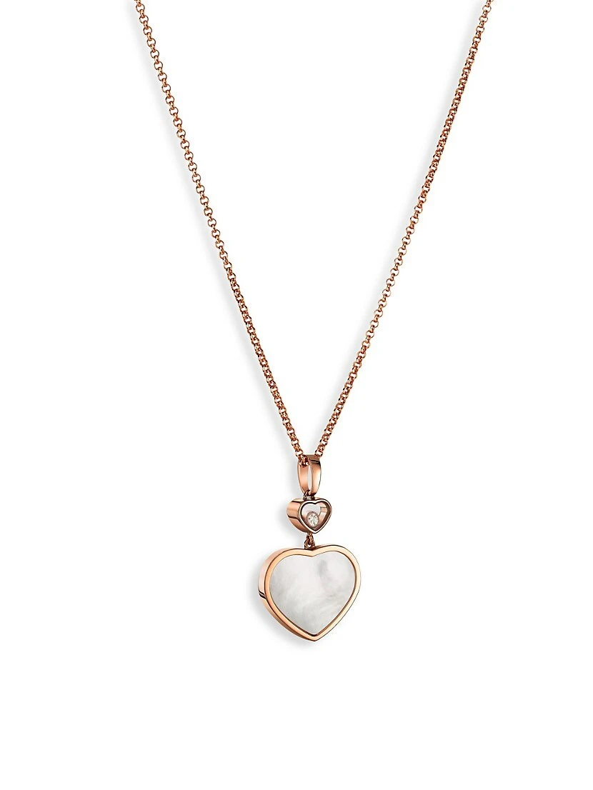 Chopard Happy Hearts 18K Rose Gold, Diamond & Mother-Of-Pearl Pendant Necklace 4 Chopard Happy Hearts 18K Rose Gold, Diamond & Mother-Of-Pearl Pendant Necklace - Image 2
