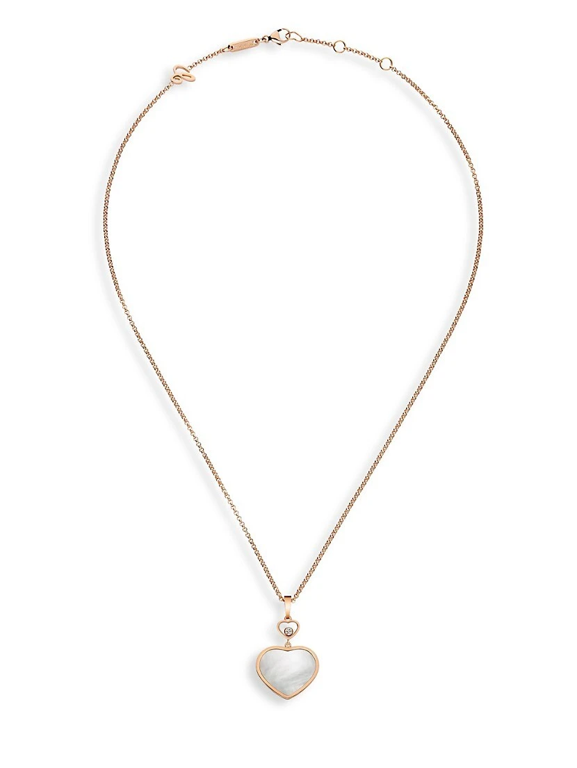 Chopard Happy Hearts 18K Rose Gold, Diamond & Mother-Of-Pearl Pendant Necklace 5 Chopard Happy Hearts 18K Rose Gold, Diamond & Mother-Of-Pearl Pendant Necklace - Image 3