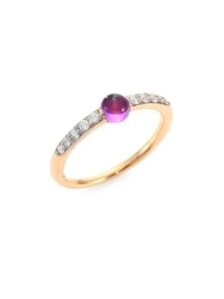 Pomellato M'Ama Non M'Ama Diamond, Amethyst & 18K Rose Gold Ring