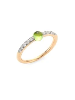Pomellato M'Ama Non M'Ama Diamond, Peridot & 18K Rose Gold Ring