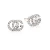 Gucci 18K White Gold & Diamond Double G Studs