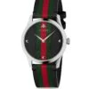 Gucci G-Timeless Stainless Steel Stripe Web Strap Watch -Fashion Jewelry & Accessories 0400098077778