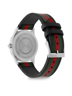 Gucci G-Timeless Stainless Steel Stripe Web Strap Watch -Fashion Jewelry & Accessories 0400098077778 A2