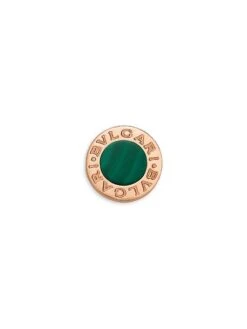Bvlgari Classic 18K Rose Gold & Malachite Single Round Stud Earring