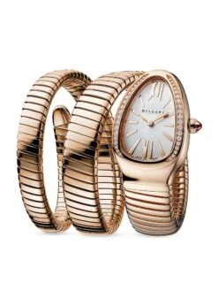 Bvlgari Serpenti Rose Gold & Diamond Double Twist Bracelet Watch
