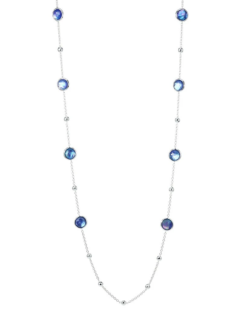 Lollipop Sterling Silver & Triplet Ball And Stone Multi-Station Necklace 3 Lollipop Sterling Silver & Triplet Ball And Stone Multi-Station Necklace