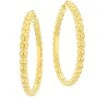 18K Yellow Gold Beaded Hoop Earrings 1 18K Yellow Gold Beaded Hoop Earrings -Fashion Jewelry & Accessories 0400099449738 GOLD