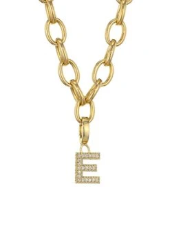 Princess Charms 18K Yellow Gold & Diamond Initial Charm