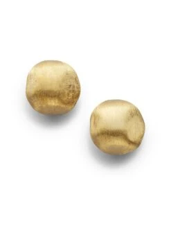 Africa 18K Yellow Gold Ball Earrings