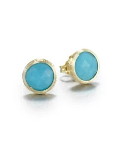 Jaipur Resort Turquoise & 18K Yellow Gold Stud Earrings