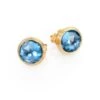 Jaipur Blue Topaz & 18K Yellow Gold Stud Earrings