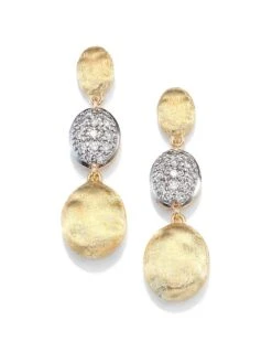 Siviglia Diamond & 18K Yellow Gold Triple-Drop Earrings