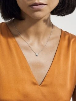 Enchanted Lotus Diamond & 18K White Gold Mini Pendant Necklace 9 Enchanted Lotus Diamond & 18K White Gold Mini Pendant Necklace -Fashion Jewelry & Accessories 0430048377053 WHITE A2