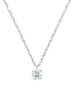 DB Classic Platinum & Diamond Pendant Necklace