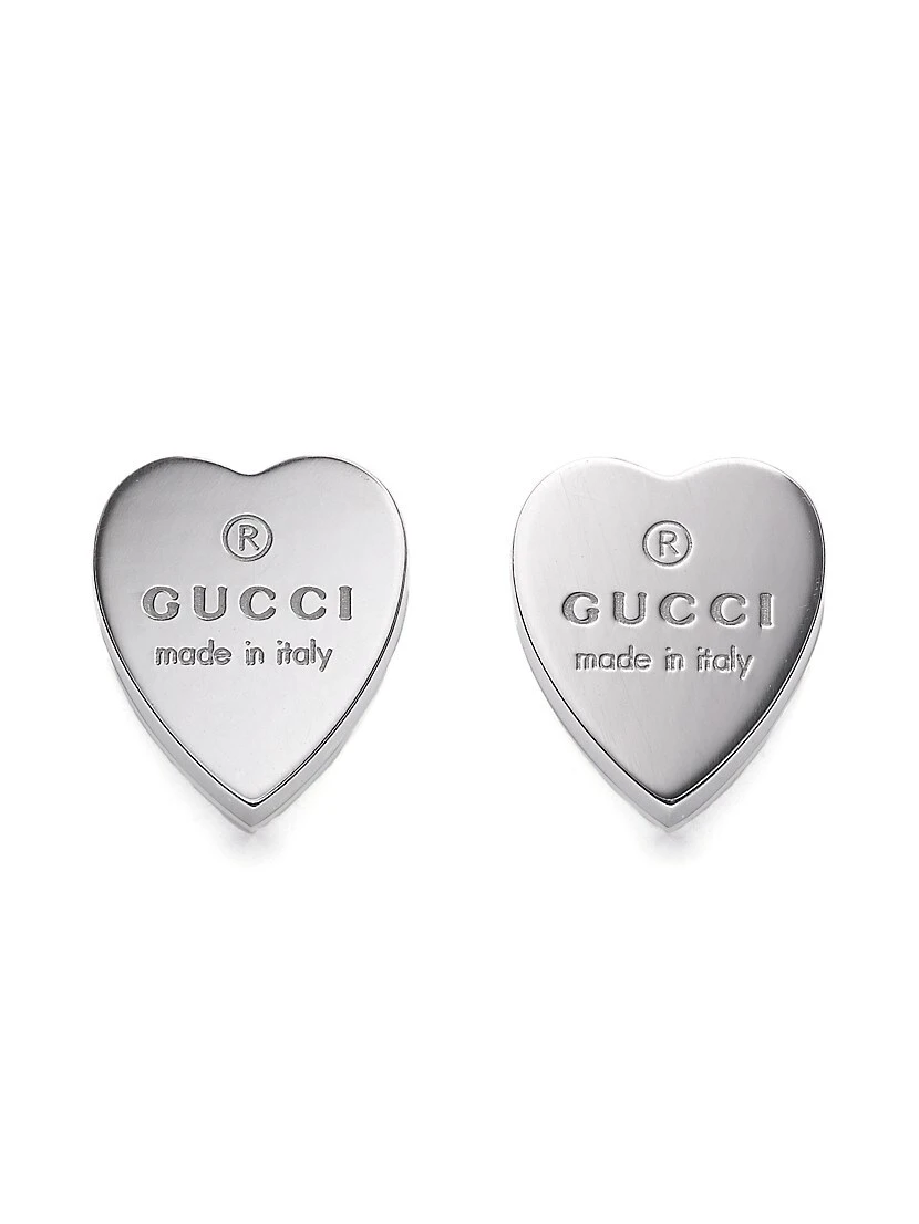 Gucci Sterling Silver Heart Earrings 3 Gucci Sterling Silver Heart Earrings