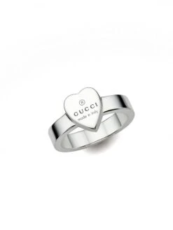 Gucci Trademark Sterling Silver Heart Ring
