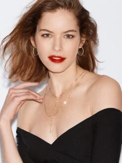 Diamond & 18K Yellow Gold Hoop Earrings/1.2" -Fashion Jewelry & Accessories 0455129432926 A9