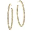 Diamond & 18K Yellow Gold Hoop Earrings/1.2" -Fashion Jewelry & Accessories 0455129432926 GOLD