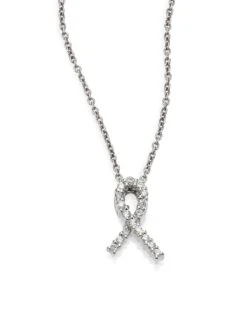 Tiny Treasures Diamond & 18K White Gold Hope Pendant Necklace