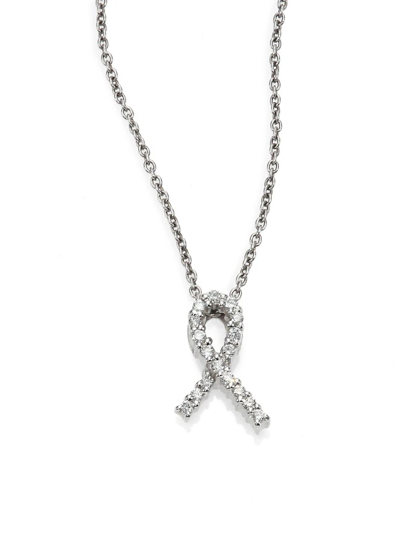 Tiny Treasures Diamond & 18K White Gold Hope Pendant Necklace 3 Tiny Treasures Diamond & 18K White Gold Hope Pendant Necklace