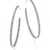 1.4 TCW Diamond & 18K White Gold Inside-Outside Hoop Earrings/1.75" 2 1.4 TCW Diamond & 18K White Gold Inside-Outside Hoop Earrings/1.75" -Fashion Jewelry & Accessories 0455132325925