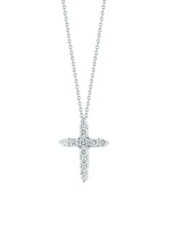 Tiny Treasures Diamond & 18K White Gold Cross Pendant Necklace