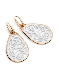 Pomellato Victoria 18K Rose Gold & White Agate Laser-Cut Drop Earrings -Fashion Jewelry & Accessories 0465968920690 A2