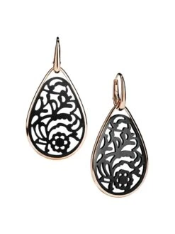 Pomellato Victoria 18K Rose Gold & White Agate Laser-Cut Drop Earrings